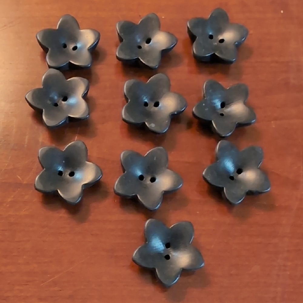 Black Flower Buttons(10)